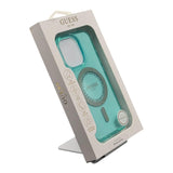 Guess IML Rhinestones Case with MagSafe for iPhone 16 Pro 6.3" Green - GUHMP16LPFTDTEN