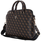 Guess 4G Triangle Logo Zipper Pocket 15" Laptop Bag Black/Brown - GUCB15PG4TGNK