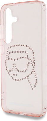 Karl Lagerfeld Rhinestones Karl Head Logo Case for Samsung Galaxy S25 6.2" Pink - KLHCS25SHKHDCELP