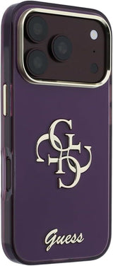 Guess IML 4G Script Metal Logo Case for iPhone 17/18 Pro 6.3" Burgundy - GUHCP18L5HC4MLSU
