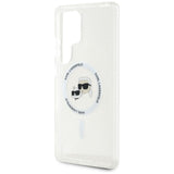 Karl Lagerfeld Button Karl & Choupette Heads Printed Logo Case with MagSafe for Samsung Galaxy S25 Ultra 6.9" Clear - KLHMS25LHLSKCH
