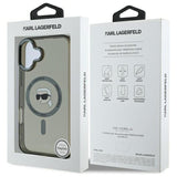 Karl Lagerfeld IML Metal Karl Head Case with MagSafe for iPhone 16 6.1" Black - KLHMP16SHLSKIK