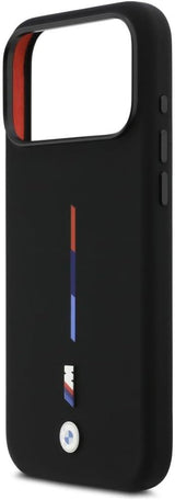 BMW M Series Silicone Tricolor Line Case with MagSafe for iPhone 17 Pro Max 6.9" Black - BMHMP17X25SITMIK