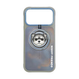 Nimmy Big Eye Cute Pet Yorkie Dog Face Case with Detachable MagSafe Grip for iPhone 17 Pro 6.3" Grey Blue - N-XDY-CXZJZH-IP17-PRO-027