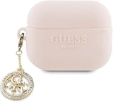 Guess 4G 3D Rubber Diamond Charm Case for Airpods Pro 2 Pink - GUAP23DSLGHDP