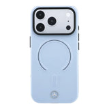 Mercedes Leather 3D MagSafe Case for iPhone 17/18 Pro 6.3" Blue - MEHMP18L25PEMMOB