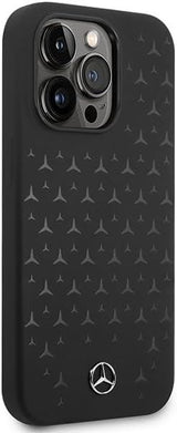 Mercedes Liquid Silicone Star Pattern Case with MagSafe for iphone 15 Pro 6.1" Black - MEHMP15LSIPBK