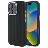 Mercedes Benz Silicone Vertical Tonal Stripes Case with MagSafe for iPhone 16 Pro Max 6.9" Black - MEHMP16X23SUVSK