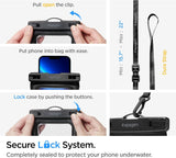 Spigen Aqua Shield Waterproof Dry Bag and Waterproof Universal Phone Pouch Up to 6.9" Black- AMP04533