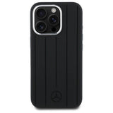 Mercedes Benz Silicone Vertical Tonal Stripes Case with MagSafe for iPhone 16 Pro Max 6.9" Black - MEHMP16X23SUVSK