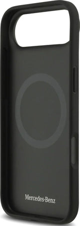 Mercedes Leather Star Pattern Stripes Case with MagSafe for iPhone 17 Air 6.5" Black - MEHMP17M25RPSLKH