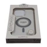 Guess IML Rhinestones Case with MagSafe for iPhone 16 Pro Max 6.9" Clear - GUHMP16XPFTDTEH