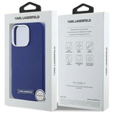Karl Lagerfeld FW Metal Plate Case with MagSafe for iPhone 16 Pro Max 6.9" Case Blue - KLHMP16XPGMSRPB