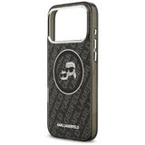 Karl Lagerfeld IML Glitter Karl & Choupette Heads Logo Case with MagSafe for iPhone 17 Pro Max 6.9" Black - KLHMP17XHMKBKCHOK