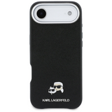 Karl Lagerfeld Karl & Choupette Head Pins Saffiano Case with MagSafe iPhone 17 Air 6.5" Black - KLHMP17M6PFKCLK