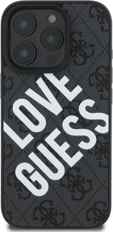 Guess 4G Big Love Logo Leather Case with MagSafe for iPhone 16 Pro Max 6.9" Black - GUHMP16XP4PLGWK
