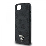 Guess PU 4G Strass Triangle Metal Logo Case for iPhone 16e Black - GUHMPSE4P4TDPK