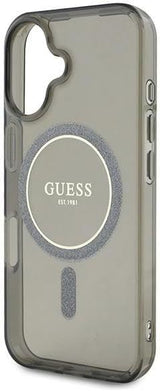 Guess IML Glitter Circle Case with MagSafe for iPhone 16 6.1" Black - GUHMP16SHFGEREK