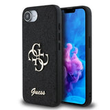 Guess PU Fixed Glitter 4G Metal Logo Case for iPhone 16e 6.1" Black - GUHCPSE4HG4SGK