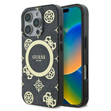 Guess IML Peony On 4G Background Case with MagSafe for iPhone 16 Pro Max 6.9" Black - GUHMP16XH4PYEEK