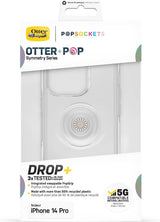 Otterbox Symmetry Series Popsockets for iphone 14 Pro 6.1" Clear 77-88798