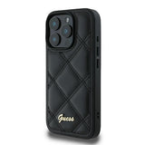 Guess Quilted Metal Logo Case for iPhone 16 Pro 6.3" Black - GUHCP16LPSQSQSK