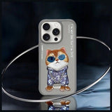 Nimmy Glasses Cool Cat Case for iPhone 16 Pro Max 6.9" Grey - N-YJ-iP16-Pro-Max-05-B