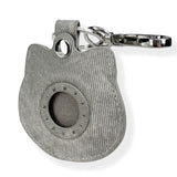Nimmy Big Eye Cute Pet Silver Shaded Cat Face Airtag Keychain Grey - N-XDY-YSK-023
