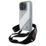 BMW M Series Carbon Stripe & Strap Case for iPhone 16 Pro Max 6.9" Grey - BMHCP16X23PSCCG