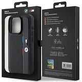 BMW Perforated Tricolor Line Case for iPhone 15 Pro Max 6.7" Black - BMHCP15X23PUPVK