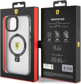 Ferrari Hardcase for iphone 15 6.1" with MagSafe & Ring Stand Transparent - FEHMP15SUSCAH