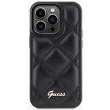 Guess Quilted Metal Logo Case for iphone 15 Pro 6.1" Black - GUHCP15LPSQSQSK