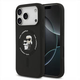 Karl Lagerfeld Liquid Silicone Karl and Choupette with MagSafe Case for iPhone 17 Pro 6.3" Black - KLHMP17LSCMKCRHK