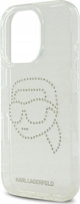Karl Lagerfeld IML Rhinestones Karl Head Hardcase for iPhone 16 Pro 6.3" Clear - KLHCP16LHKHDCELT