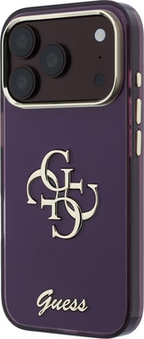 Guess IML 4G Script Metal Logo Case for iPhone 17/18 Pro Max 6.9" Burgundy - GUHCP18X5HC4MLSU