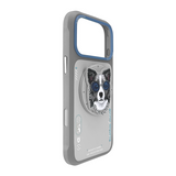 Nimmy Glasses Cool Dog Face Case with MagSafe Detachable Grip Stand for iPhone 17 Pro Max 6.9" Grey Blue - N-YJKM-CXZJ-IP17-PRO-MAX-028