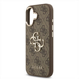 Guess PU Leather 4G Big Logo Gold Frame Case for iPhone 17 6.3" Brown - GUHCP17S4GMGCBR