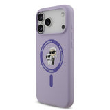 Karl Lagerfeld Liquid Silicone Karl and Choupette with MagSafe Case for iPhone 17 Pro Max 6.9" Purple - KLHMP17LSCMKCRHU