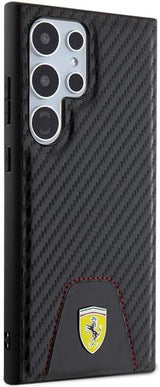 Ferrari Carbon Stitched Bottom Hard Case for Samsung Galaxy S24 Ultra 6.8" Black - FEHCS24LN3PUK