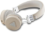 Guess Grained Classic Round Shape Bluetooth On Ear ENC Headphone Beige - GUBH70PGTSPSE