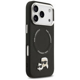 Karl Lagerfeld Karl & Choupette Metal Pin Hard Case with MagSafe for iPhone 17 Pro Max 6.9" Black - KLHMP17XPSMLRKCK