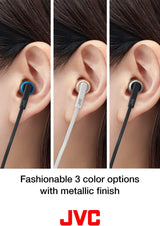 JVC Superior Sound Wired 3.5mm In Ear Stereo Headphones Black - HA-FX51M-M-B-E