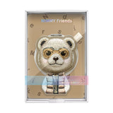 Nimmy Cool & Cute 2.0 Brown Bear Embroidery Magnetic Stand with MagSafe Brown - N-KM-BSZJ-11-B