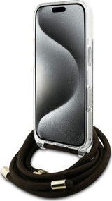 Guess Crossbody Cord 4G Print Case for iPhone 16 Pro 6.3" Brown - GUHCP16LHC4SEW