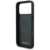 Mercedes Leather Laurel Leaves Case with MagSafe for iPhone 17 Pro Max 6.9" Black - MEHMP17X25RDSLAK