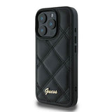 Guess Quilted Metal Logo Case for iPhone 16 Pro Max 6.9" Black - GUHCP16XPSQSQSK