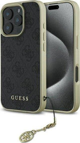 Guess 4G Charms Collection Case for iPhone 16 Pro 6.3" Black - GUHCP16LGF4GGR