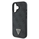 Guess Leather Metal Logo Strass Crossbody Case for iPhone 16 6.1" Black - GUHCP16SP4TDSCPK
