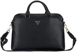 Guess Grained Triangle Logo Zipper Pocket 15" Laptop Bag Black - GUCB15PGTSPSK
