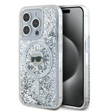 Karl Lagerfeld Liquid Glitter Karl Head Case with MagSafe for iPhone 15 Pro 6.1" Clear - KLHMP15LLGKISGH
